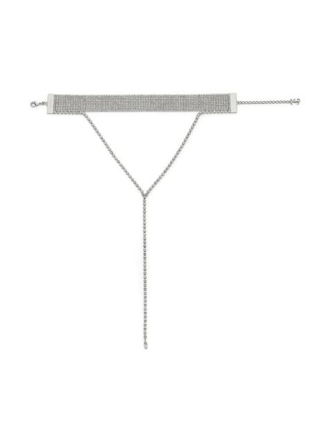 Jimmy Choo Saeda crystal-embellished chain necklace - Silver