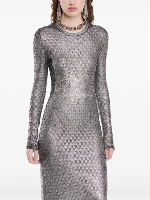 Rabanne metallic knitted maxi dress - Silver - zdjęcie produktu nr 2