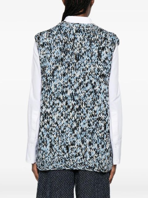 GANNI patterned knitted vest - Blue