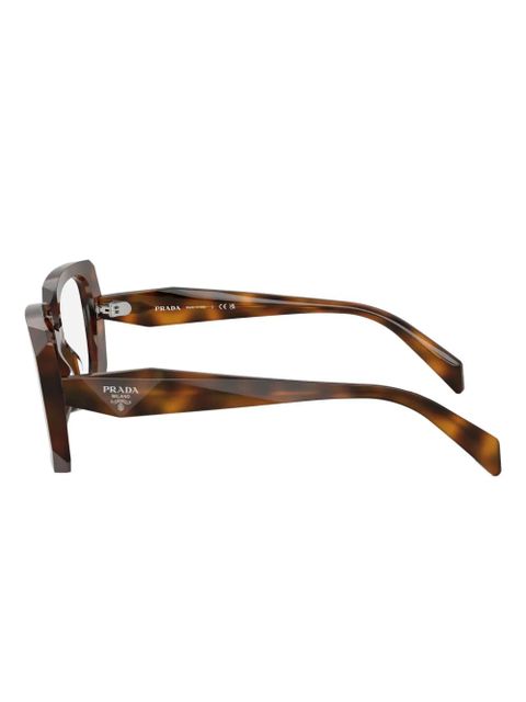Prada Eyewear geometric glasses - Brown