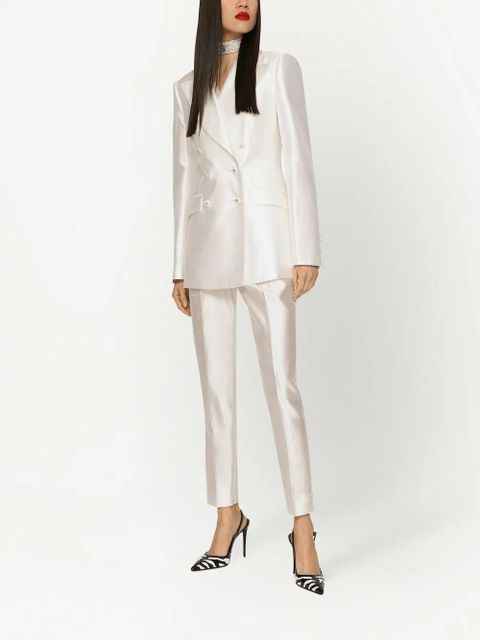 Dolce & Gabbana double-breasted silk blazer - White