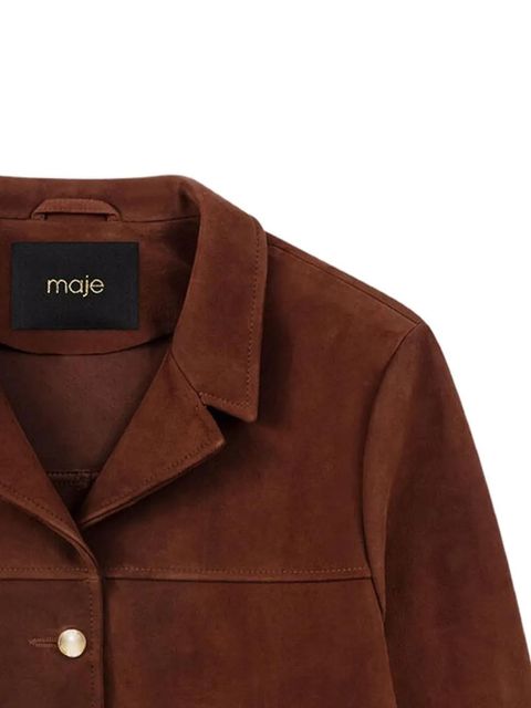 Maje buttoned leather jacket - Brown - zdjęcie produktu nr 2