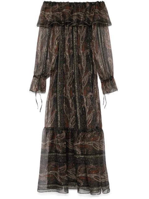 Saint Laurent paisley muslin maxi dress - Black - zdjęcie produktu nr 1