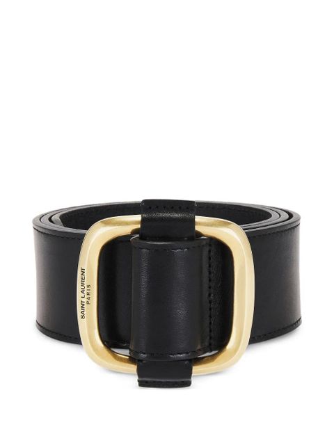 Saint Laurent square-buckle leather belt - Black