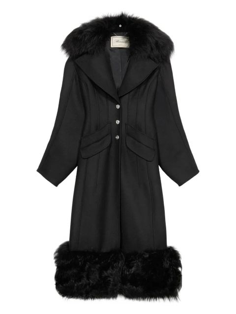 Blumarine faux-fur-trimmed coat - Black - zdjęcie produktu nr 1