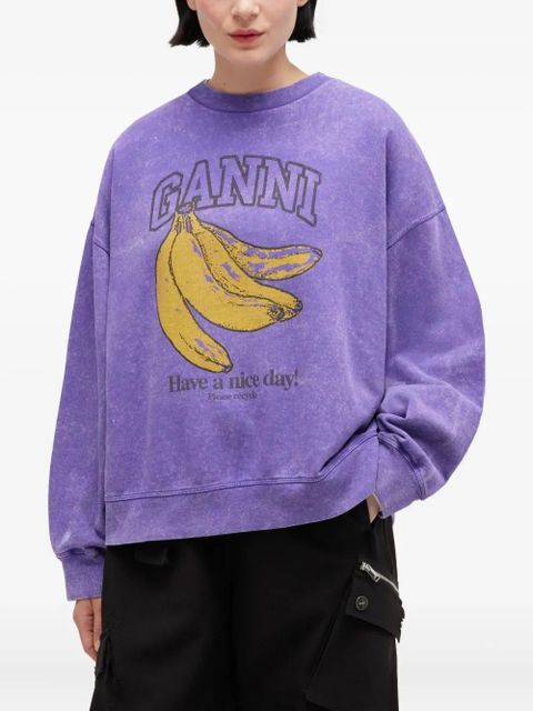 GANNI graphic-print sweatshirt - Purple