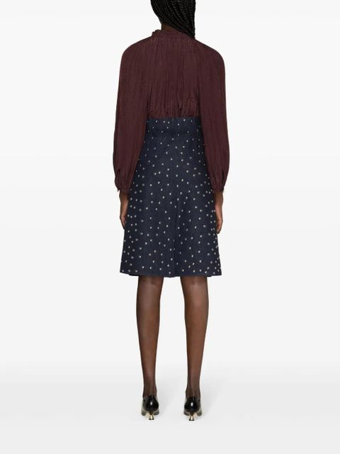 Lanvin ruffle-detailed flared blouse - Brown