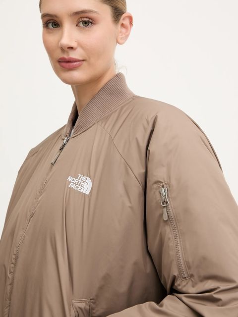 The North Face kurtka bomber Choqa kolor brązowy zimowa oversize NF0A8F1WBOW1