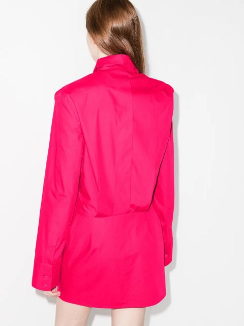 The Attico wide-sleeve cotton shirt dress - Pink