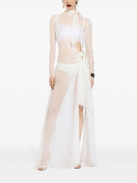 Dolce & Gabbana sheer silk maxi dress - White