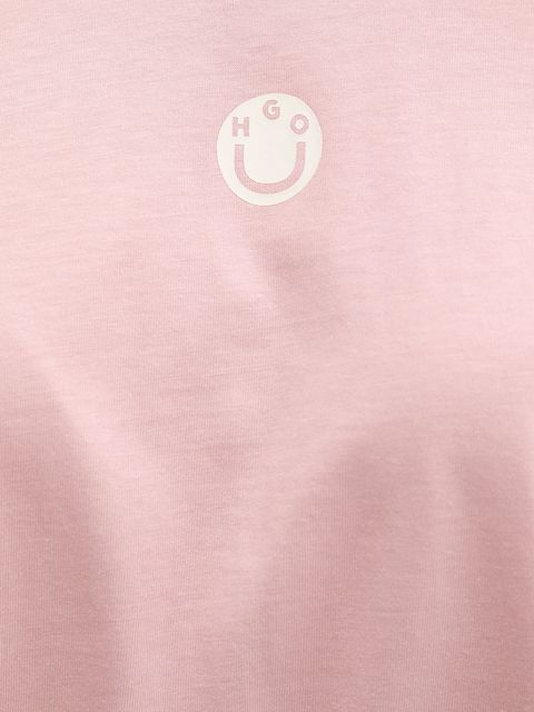 Hugo Blue t-shirt bawełniany damski kolor różowy 50554005