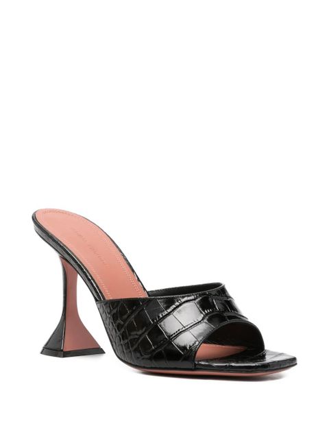 Amina Muaddi Lupita crocodile-embossed sandals - Black - zdjęcie produktu nr 2