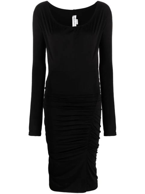 Victoria Beckham ruched long-sleeve midi dress - Black - zdjęcie produktu nr 1