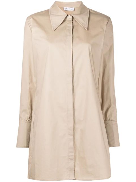 ANINE BING Tiffany cotton shirt dress - Neutrals - zdjęcie produktu nr 1