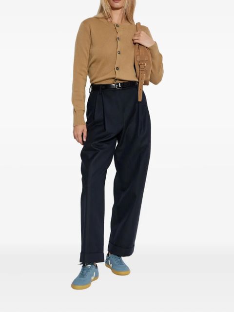 AMI Paris heart-logo button wool cardigan - Brown - zdjęcie produktu nr 2