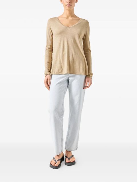 American Vintage Jacksonville long-sleeve V-neck T-shirt - Neutrals - zdjęcie produktu nr 2