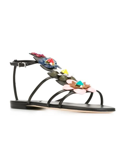 FENDI floral embellished sandals - Black - zdjęcie produktu nr 2