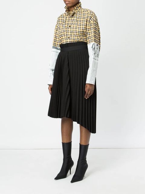 Balenciaga asymmetrical pleated skirt - Black
