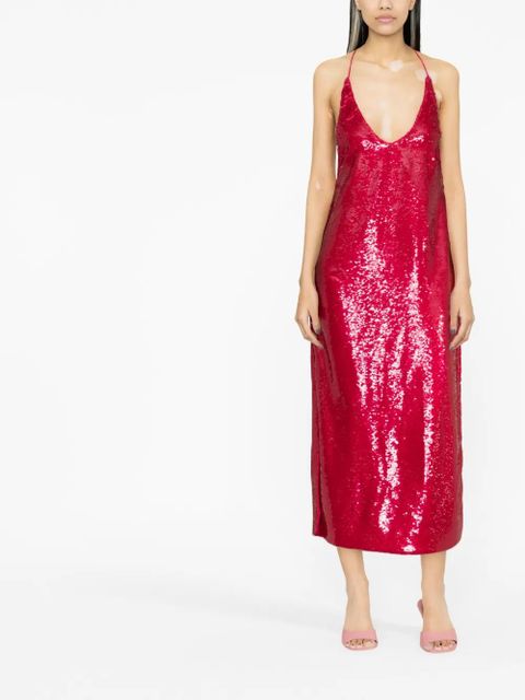 GANNI sequin-embellished midi dress - Pink - zdjęcie produktu nr 2
