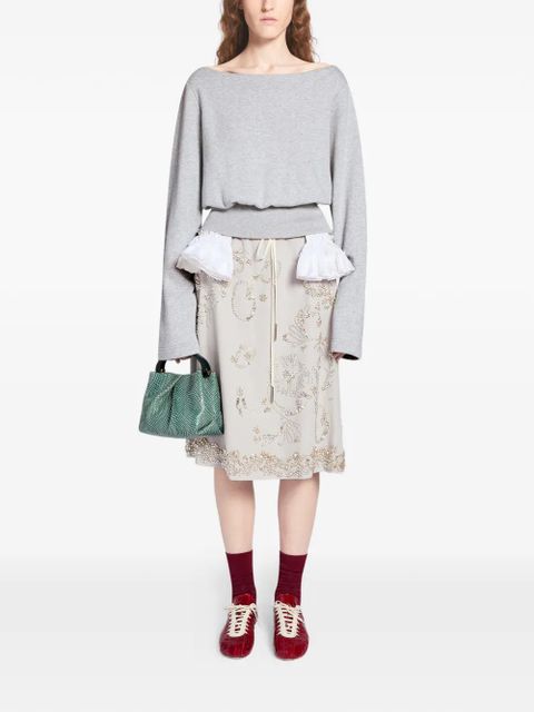 DRIES VAN NOTEN snakeskin-printed tote bag - Green