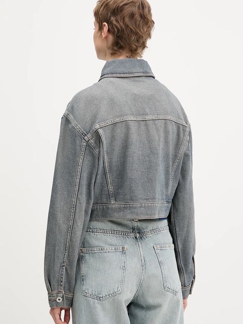 Hugo Blue kurtka jeansowa Galatea_B kolor niebieski przejściowa oversize 50553000