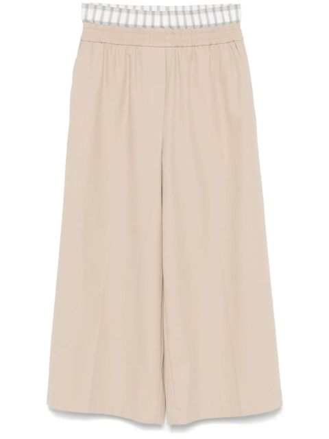 LOEWE cropped cotton trousers - Neutrals - zdjęcie produktu nr 1