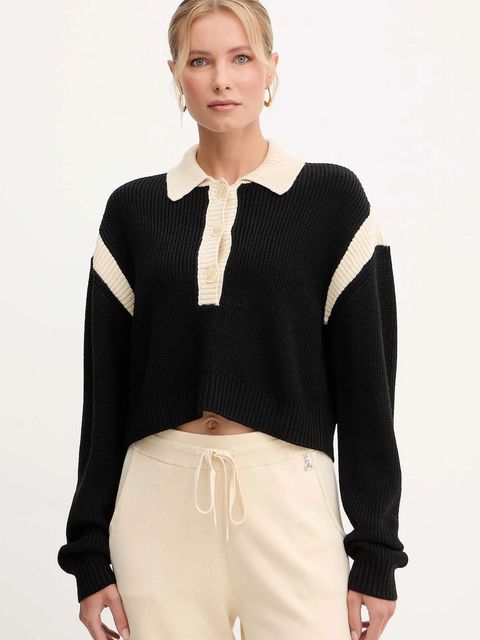 Patrizia Pepe sweter z dodatkiem wełny damski kolor czarny 2K0353 K298 - zdjęcie produktu nr 1