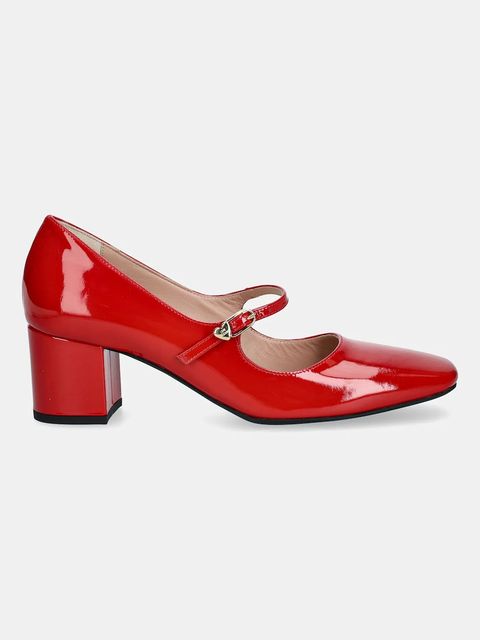 Love Moschino czółenka skórzane kolor czerwony na słupku JA10385G1NIH0500 - zdjęcie produktu nr 2