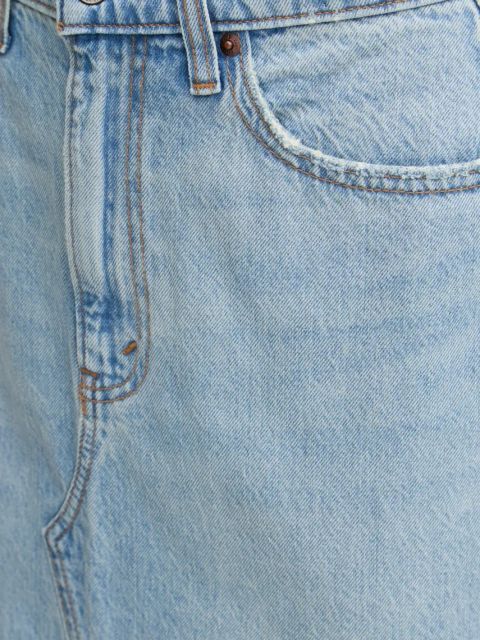 Abercrombie & Fitch spódnica jeansowa kolor niebieski midi ołówkowa KI143-3206