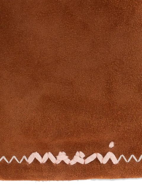 Marni drawstring suede-leather cross body bag - Brown