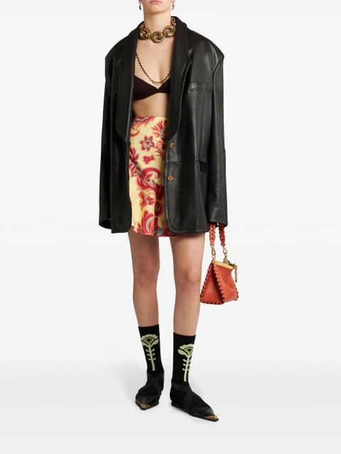 ETRO Venus-print poplin miniskirt - Yellow - zdjęcie produktu nr 2