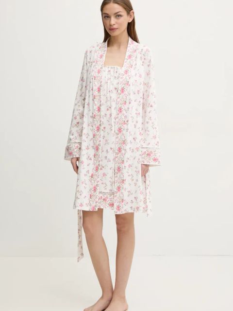 Lauren Ralph Lauren koszula nocna bawełniana damska kolor biały bawełniana ILN22408