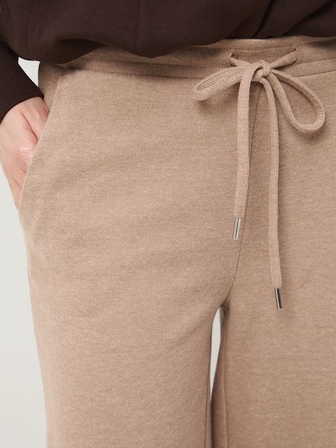 Medicine spodnie dresowe damskie kolor beżowy melanżowe