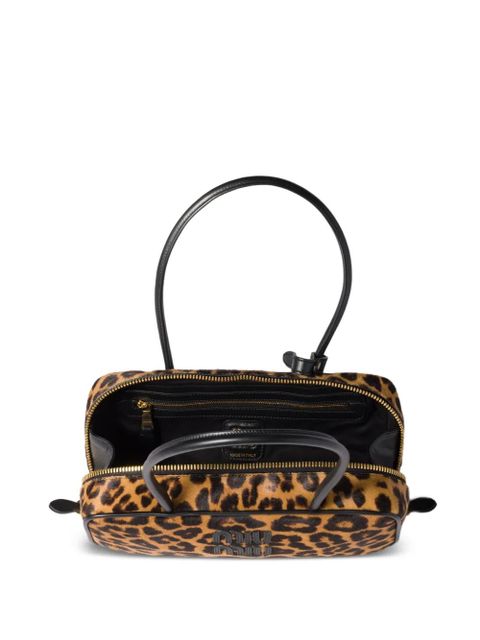 Miu Miu Beau animal-print tote bag - Brown