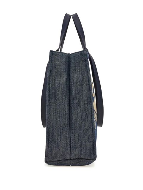 Ferragamo large Venna logo-embroidered tote bag - Blue