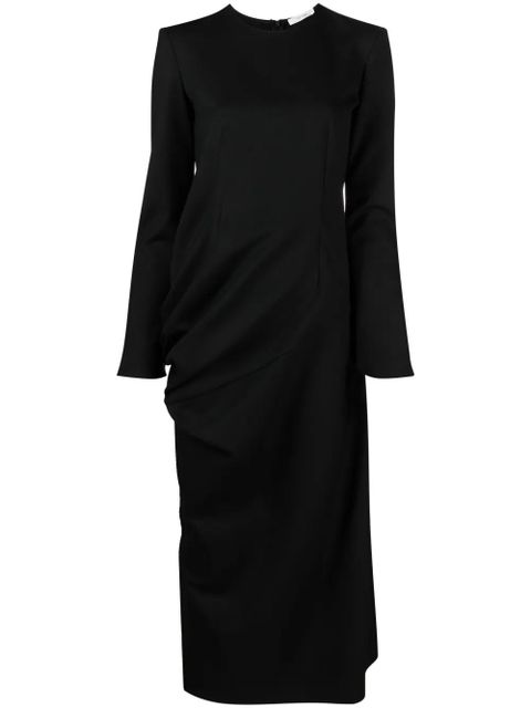 The Row gathered-detailing long-sleeved shift dress - Black - zdjęcie produktu nr 1