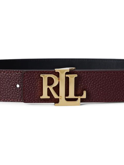 Lauren Ralph Lauren pasek skórzany dwustronny damski kolor bordowy 412P06812