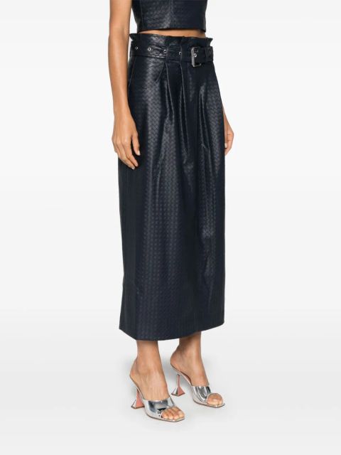 ROTATE BIRGER CHRISTENSEN paper waist midi skirt - Blue