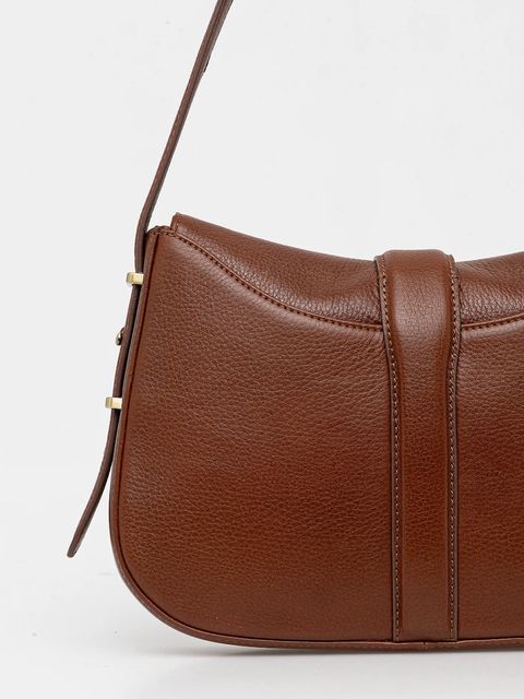 Barbour torebka skórzana kolor brązowy LBA0493 - zdjęcie produktu nr 2