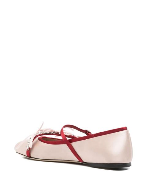 Jimmy Choo Loli satin bows ballerina flats - Neutrals - zdjęcie produktu nr 2