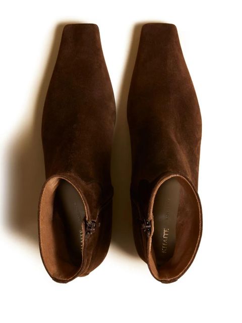 KHAITE The Marfa suede ankle boots - Brown