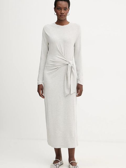 BOSS Orange sukienka kolor szary maxi prosta 50547821 - zdjęcie produktu nr 1