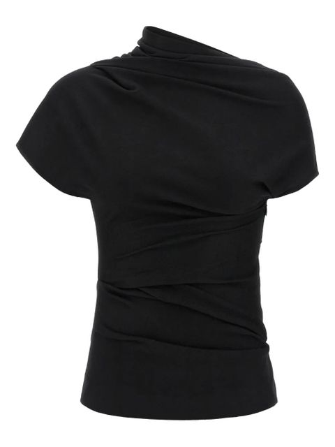 ENTIRE STUDIOS Flap draped short-sleeve top - Black - zdjęcie produktu nr 1