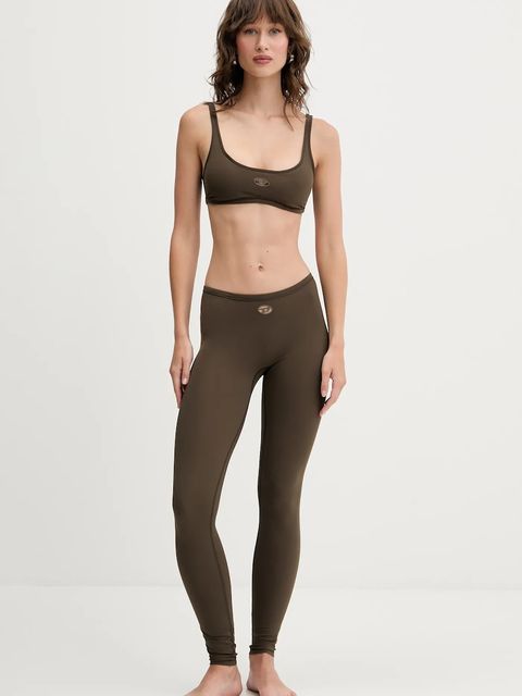 Diesel legginsy MINA-UTLT damskie kolor zielony gładkie A18318.0PJBA - zdjęcie produktu nr 2