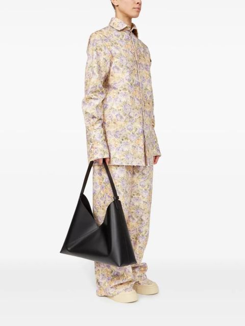 MM6 Maison Margiela large Fortune Cookie leather tote bag - Black