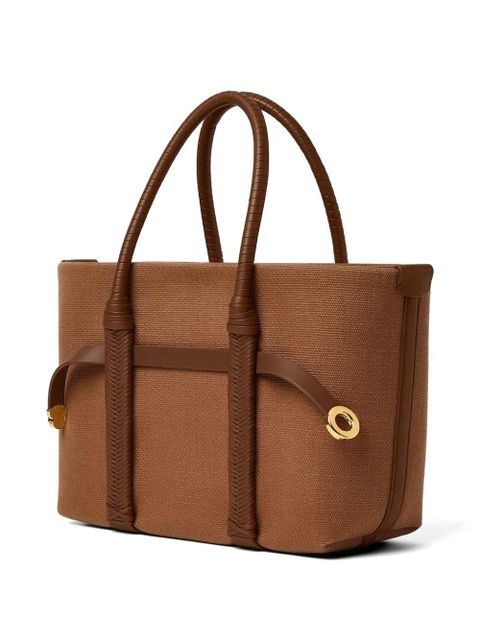 Loro Piana smal leather-trim canvas tote bag - Brown - zdjęcie produktu nr 2