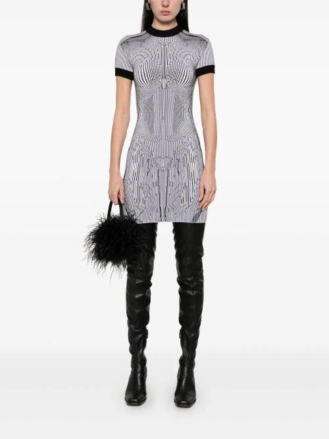 Jean Paul Gaultier anatomy-intarsia mini dress - Black - zdjęcie produktu nr 2