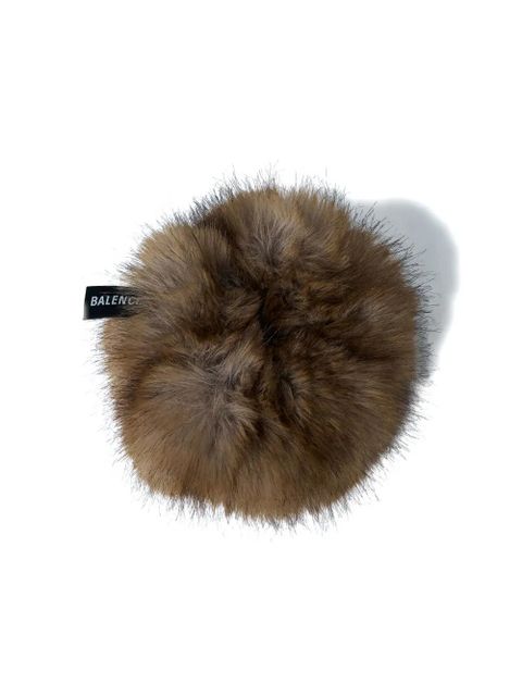 Balenciaga Holli faux-fur round scrunchie - Brown - zdjęcie produktu nr 1