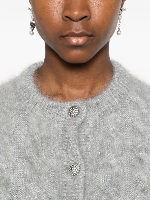 Alessandra Rich cable-knit cardigan - Grey