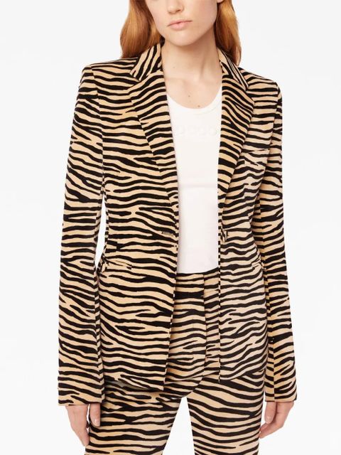 Rabanne tiger-print stretch-cotton blazer - Neutrals